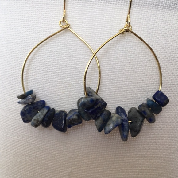 Blue grey HANDMADE earrings! - Picture 3 of 5